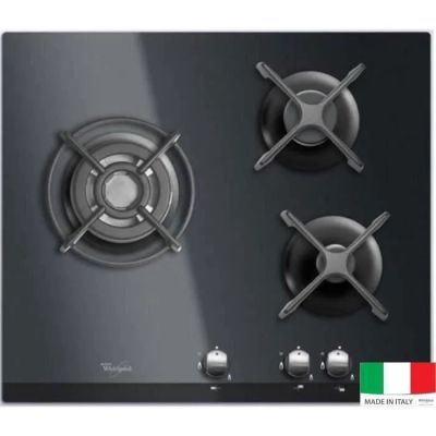 une photo d'une plaque de cuisson noire équipée de quatre feux