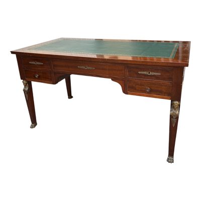 une image représentant un bureau avec un plateau en verre sur fond blanc