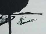 drawing of a woman with a hula hoop and a man with a horse
