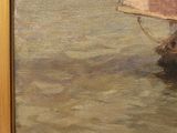 a painting of a sailboat in the water