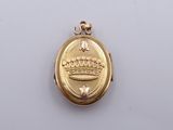 an image of a gold locke with a crown on it