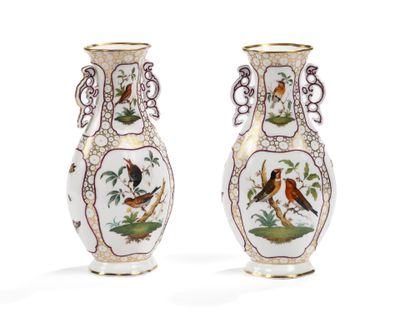 ALLEMAGNE, Berlin Paire de vases balustres méplats en porcel…