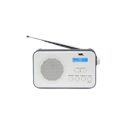 une image représentant une radio blanche surmontée d'un écran bleu