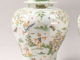 pair of chinese famille vases and covers