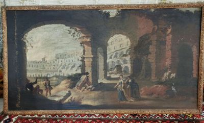 une image représentant un tableau représentant des personnes dans une cour