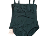 an image of a swimsuit that is green and has tags on it