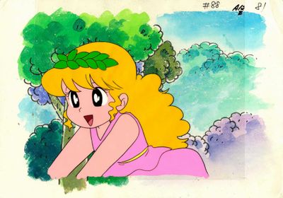 une image représentant le dessin d'une petite fille en robe rose