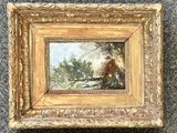 an image of a picture of a painting of a bird in a tree