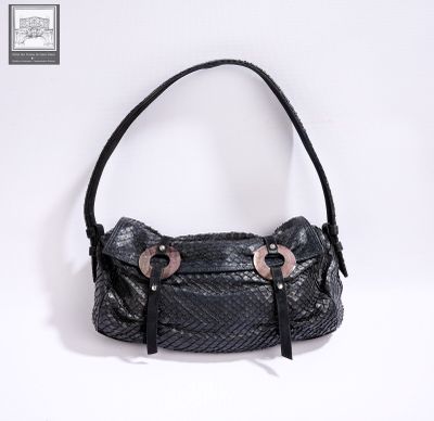 an image of a black handbag on a white background