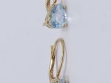 a pair of blue topaze earrings on a white background