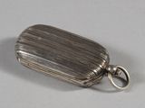 an image of a silver locke with a clasp on a white surface