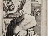 un vieux livre sur lequel figure le dessin d'un homme assis par terre