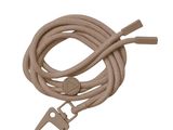 a close up of a rope with a carabine on a white background
