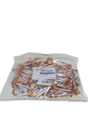 an image of a bag of gold and silver screws on a white background
