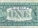 an old one dollar bill with a picture of a man on it
