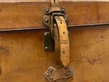 a close up of a suitcase with a handle on it