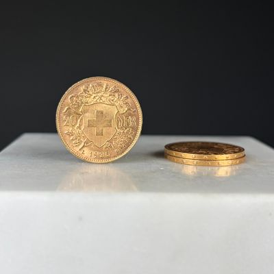 Ensemble de 3 pièces de 20 francs or Suisse - Photo 1
