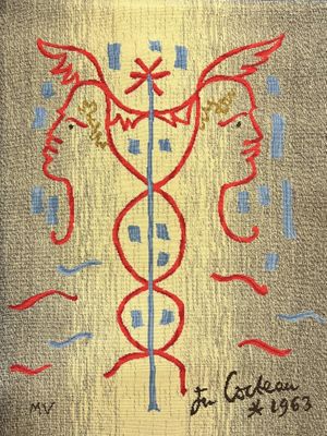 an image of a picture of a medical symbol on a cloth