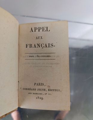 Appel aux français Paris, Corréard Jeune, éditeur 1829
