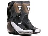 the boots of a pair of motorbike are lined with fur