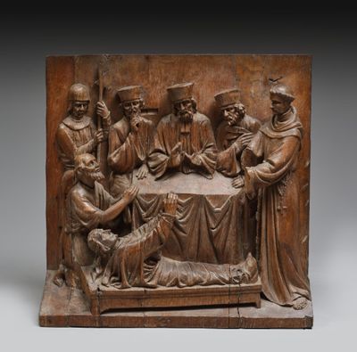 FRANCE ou PAYS BAS, XVIIème siècle Élément de retable en chê…