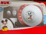 disney mickey mouse dinner set in box with utensils and spoons