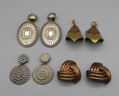 4 paires de clips d'oreille vintage