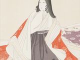 une image représentant un tableau d'une femme vêtue d'un kimono