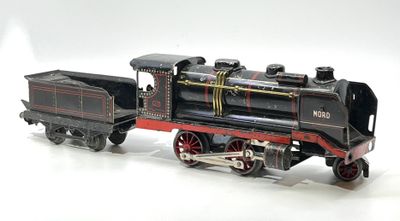 J de P. Locomotive à vapeur type 120 et son tender 4683, noi…
