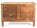 an old wooden chest with two drawers on top of it