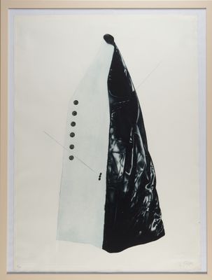 an image of a black and white photograph of a jacket