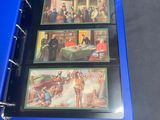 a blue binder with pictures of people on it