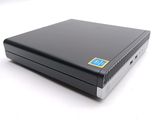 a black laptop with a blue sticker on it