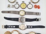 many different types of watches on a white surface