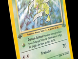 une carte sur laquelle figure l'image d'un personnage de Pokémon