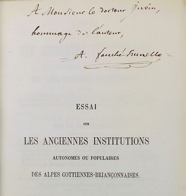 an old book with a handwritten title on it