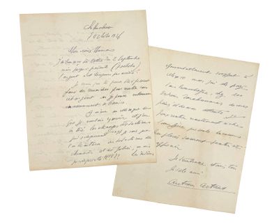 deux lettres tirées d'une lettre écrite en français à un homme