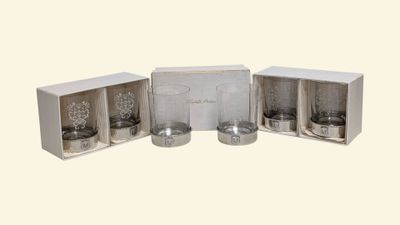 ELIZABETH ARDEN Suite de 6 verres à whisky en verre à décor …
