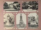 four pictures of a statue of a horse and a man on a horse