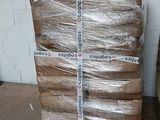 a large stack of boxes sitting on a pallet in a warehouse