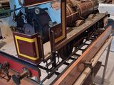 a model train sitting on a table in a room