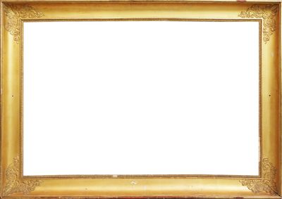 an image of a gold frame with a white background