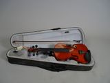 a violin that is sitting in a case on a table