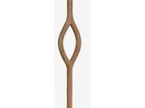 the lamp is made of wood and has a black shade