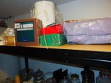 a shelf that has a lot of items on it
