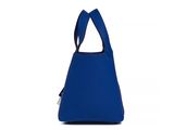 a blue handbag on a white background