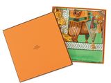 an orange box with a picture of a horse on it