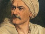 portrait of a man with a turban and a mustache