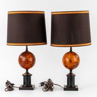 Paire de lampes de table italiennes ornées d’un décor imitat… (photo 6)