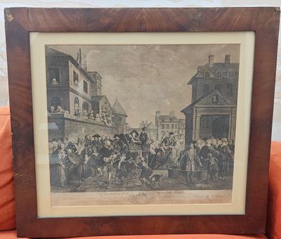 Estampe eau forte encadrée ancienne "le carnaval des rues de…